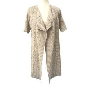 ONE A women’s tan long duster knit cardigan sweater size small